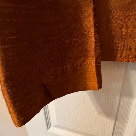 Anii By Natural Vintage - Copper Long-Sleeve Button Top - 100% Pure Silk - XL - Picture 5 of 9